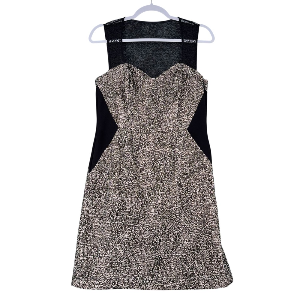 Catherine Catherine Malandrino Black Lace Overlay‎ Sheath Dress Size 8